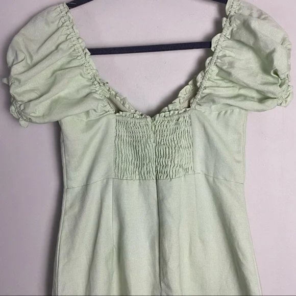 Here Comes The Sun Pastel Pistachio Cottagecore Milk Maid Dress Small UO - Picture 5 of 9